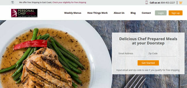 personal chef to go homepage