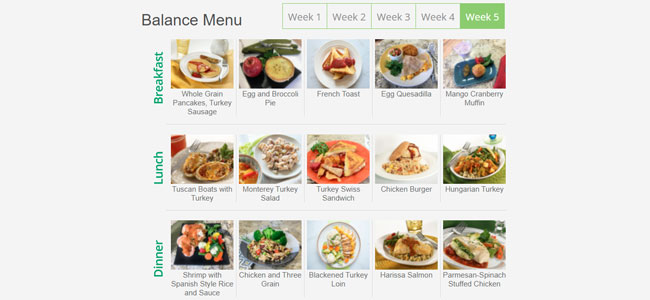 Diet To Go Balance Menu