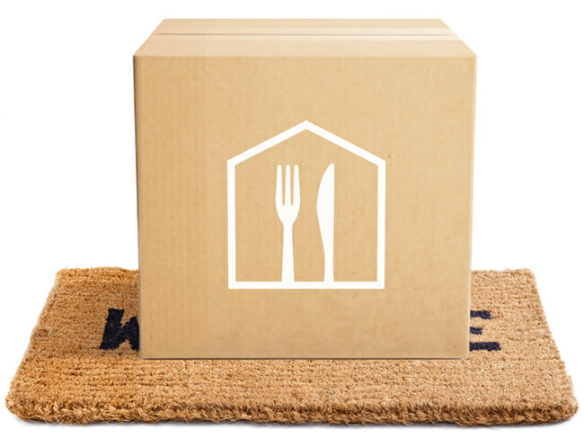 Home-Chef box on white background