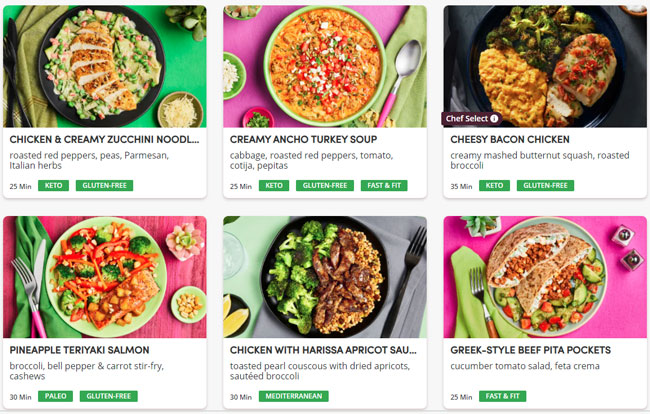 Green Chef Sample Meals