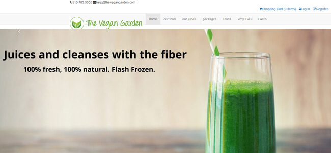 The Vegan Garden homepage