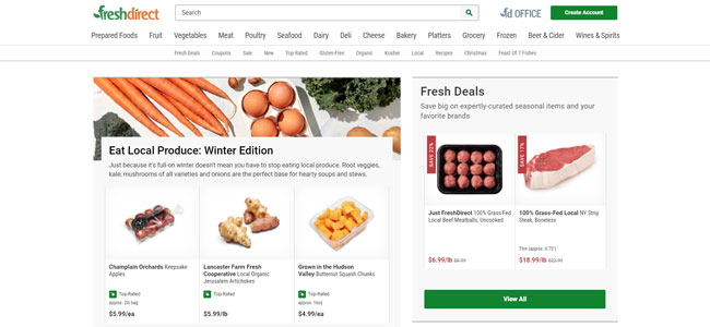 FreshDirect Review Homepage