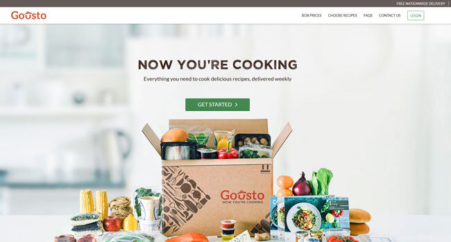 Gousto homepage