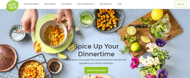 HelloFresh UK homepage