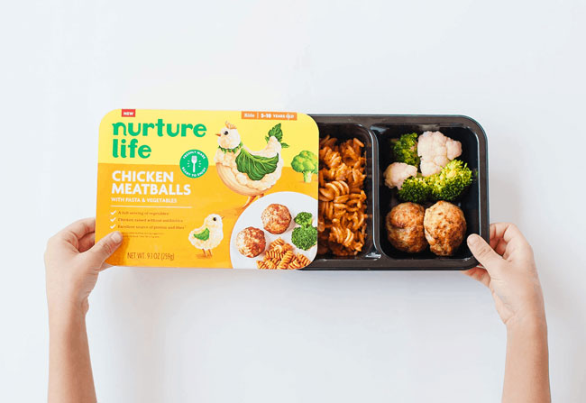 Nutrition life chicken meatballs on white background