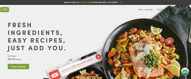 homepage Green Chef