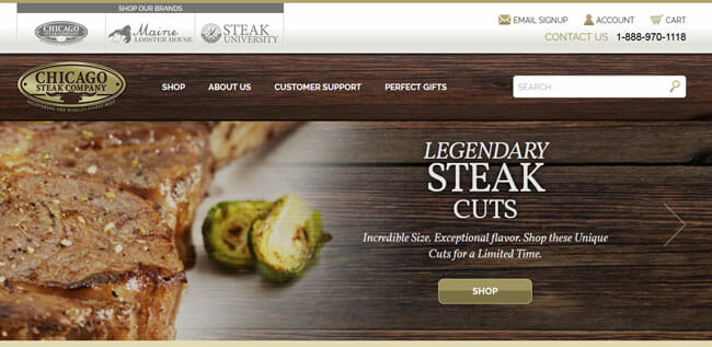 Chicago-Steak-Company homepage