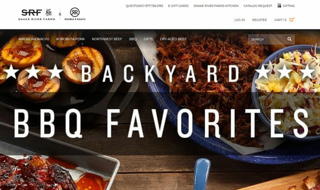 Snake River Farms homepage