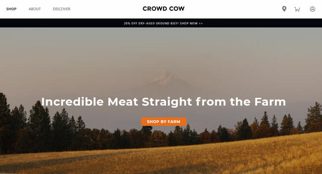 Crowd-Cow-screenshot homepage