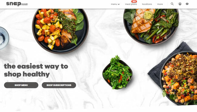 Snap Kitchen screenshot homepage