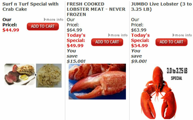 Simply Lobsters price