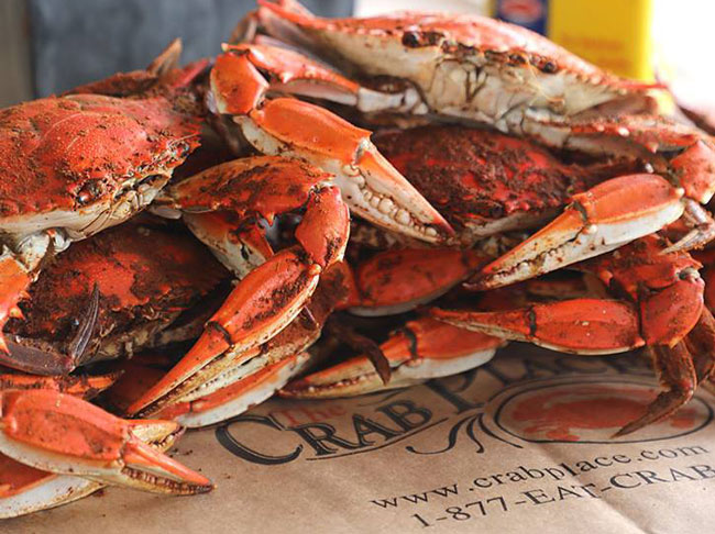 The Crab Place Crabs on table