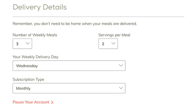 Home Chef delivery details