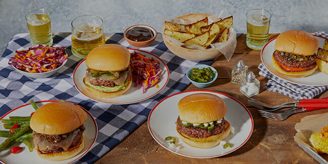 Blue Apron burger on table 