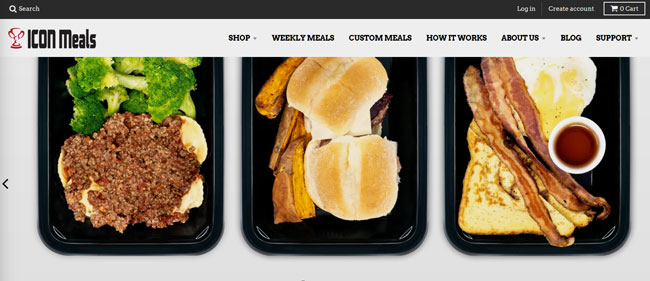 ICON-Meals printscreen homepage