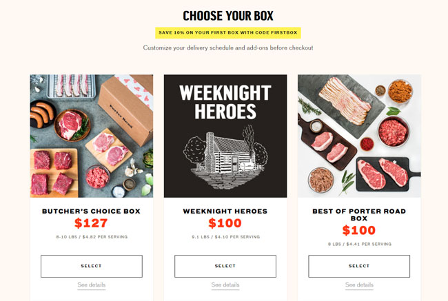 Porter Road Boxes And Pricing