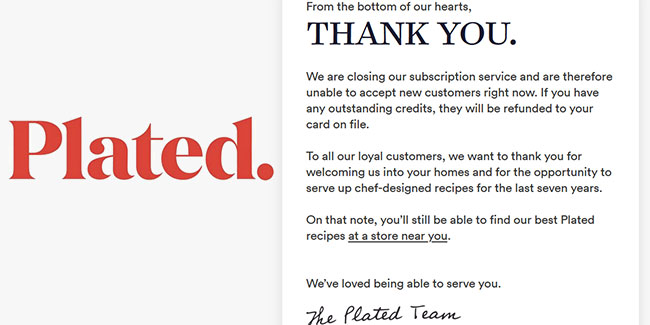 plated Shuts Down Its Subscription Service