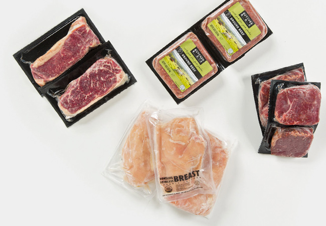 ButcherBox meat in plastic packaging