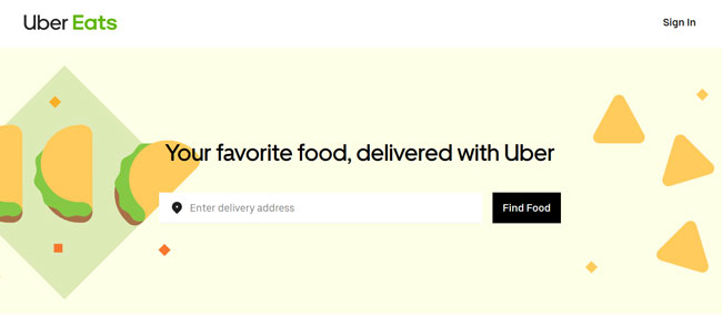 Uber-Eats printscreen homepage
