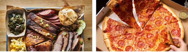 grubhub bbq and pizza meals