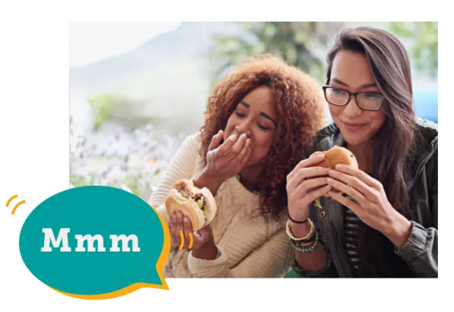 seamless young girl eating a burger